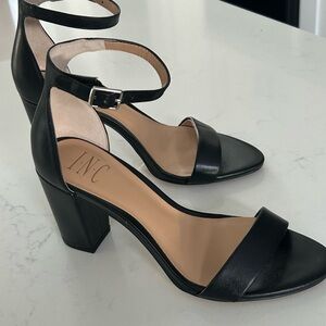 INC International Concepts Black Block Heel Sandals